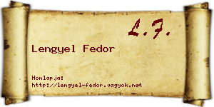Lengyel Fedor névjegykártya